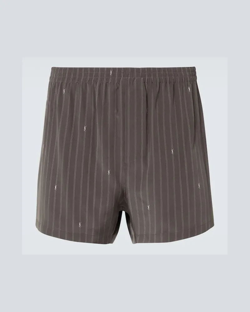 Saint Laurent Boxershorts aus Seide Grau
