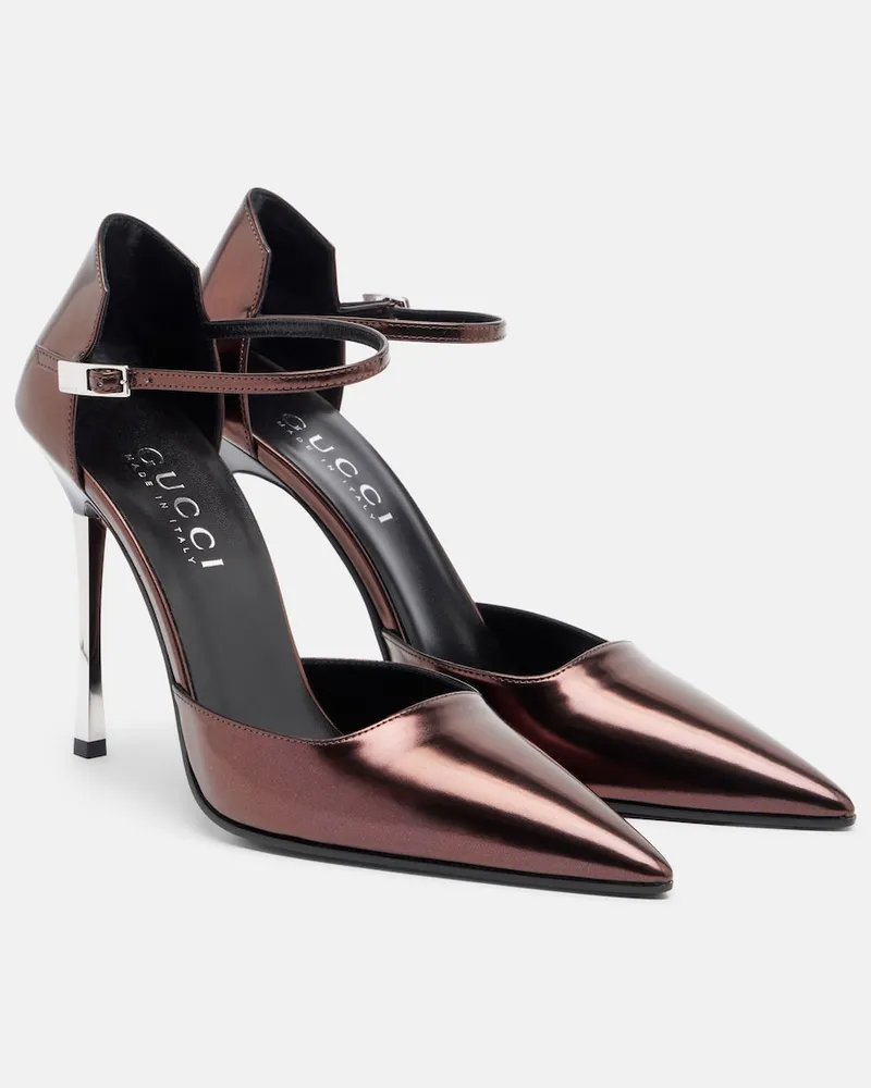 Gucci Pumps Bombshell aus Metallic-Leder Braun