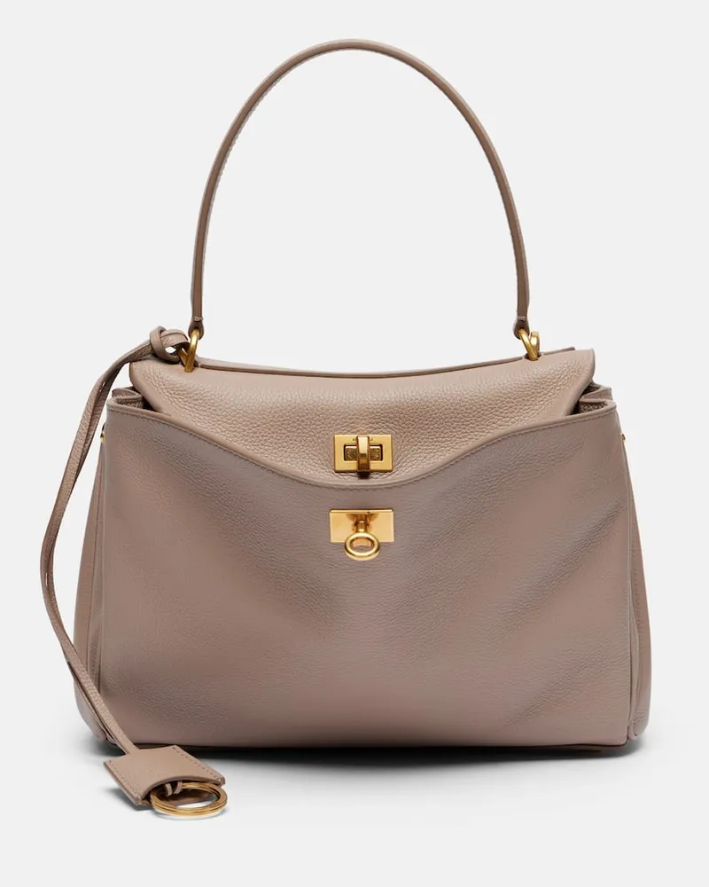 Balenciaga Schultertasche Rodeo Small aus Leder Beige