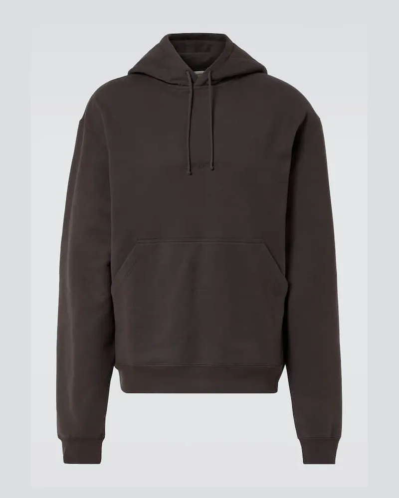 Saint Laurent Hoodie aus Baumwolle Grau