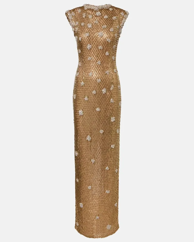 Rachel Gilbert Verzierte Robe Solana Gold