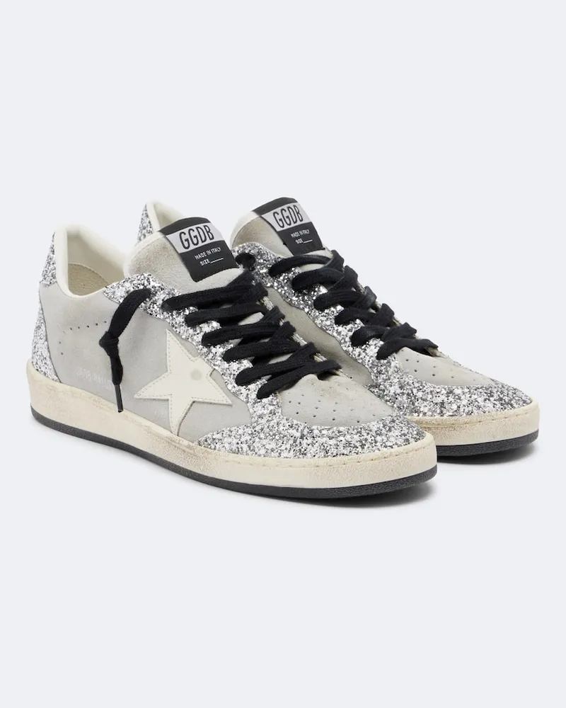 Golden Goose Sneakers Ball Star aus Veloursleder Grau