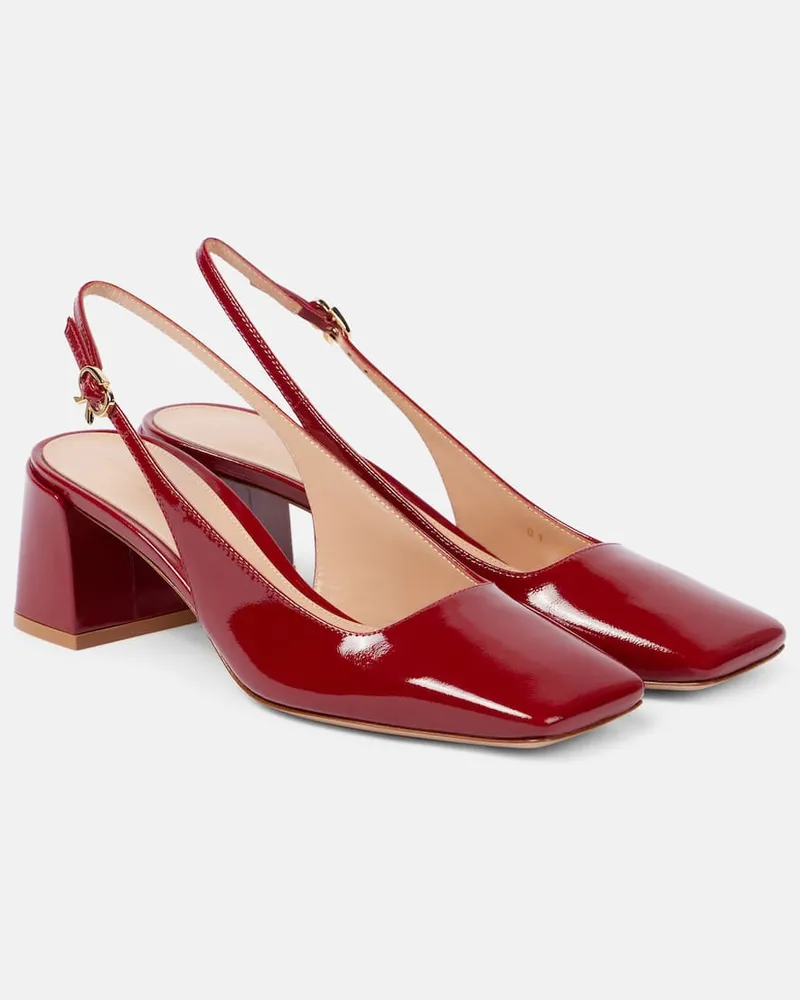 Gianvito Rossi Slingback-Pumps Freeda 55 aus Lackleder Burgunderrot