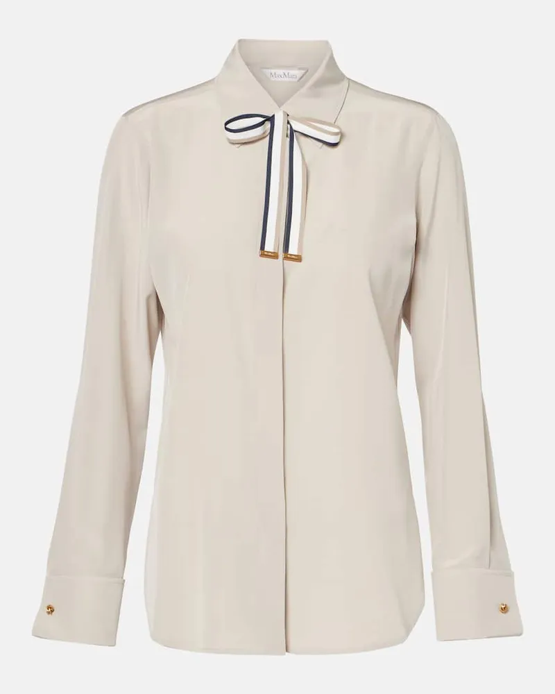 Max Mara Bluse Apollo aus Seiden-Crêpe Beige