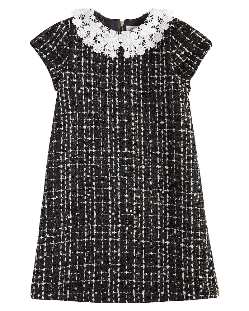 Tartine et Chocolat Kleid aus Bouclé mit Pailletten Schwarz