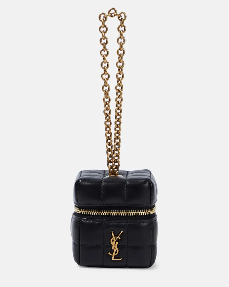 Saint Laurent Etui mit Riemen Cassandre Mini aus Leder Schwarz