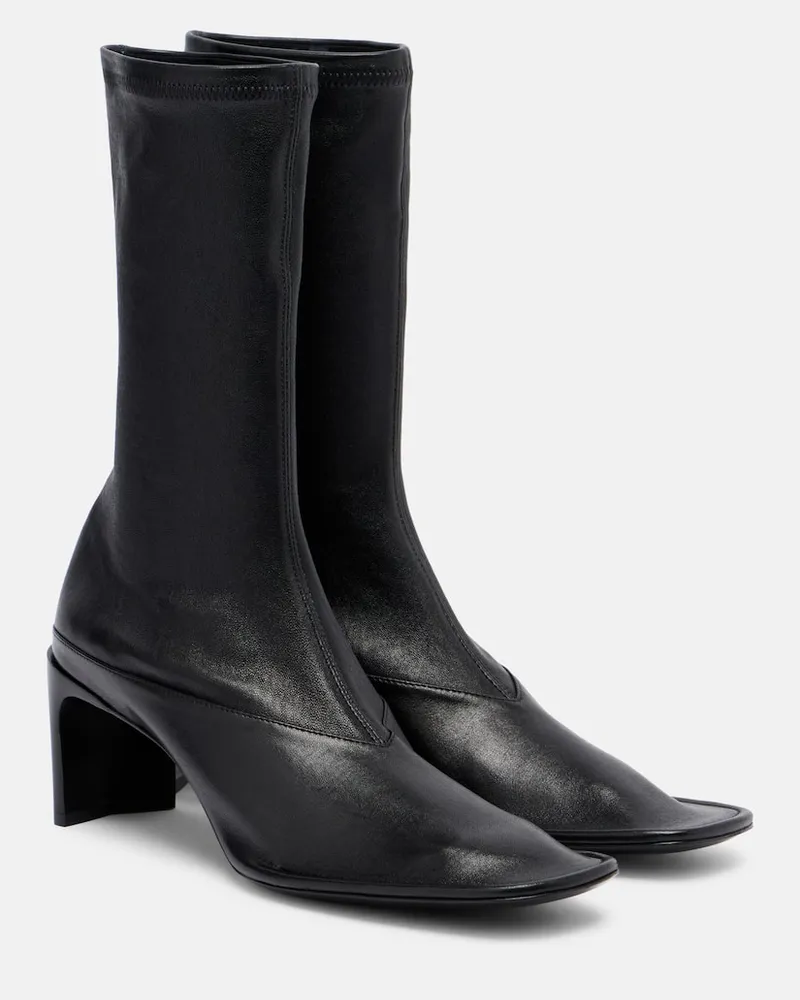 Jil Sander Stiefel Trunk aus Leder Schwarz