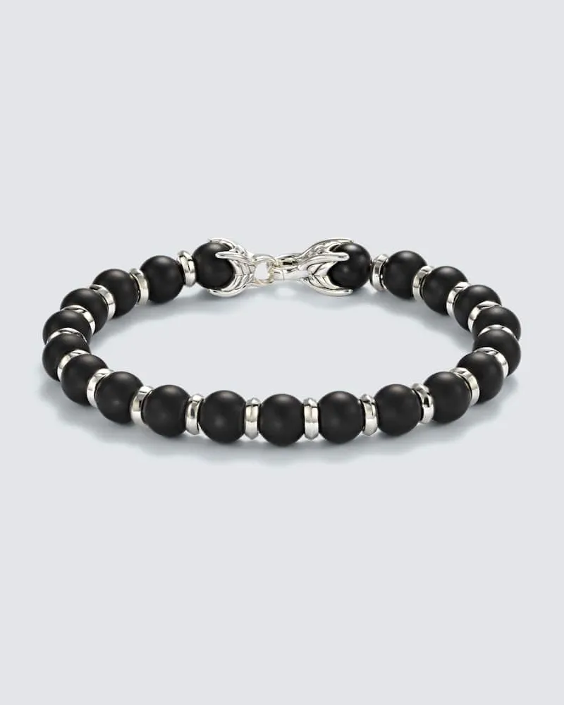 David Yurman Armband Spiritual Beads aus Onyx mit Sterlingsilber Schwarz