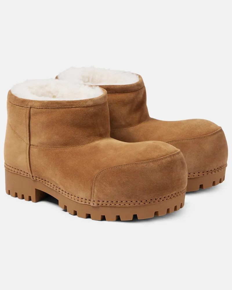 Balenciaga Ankle Boots Alaska aus Veloursleder Braun