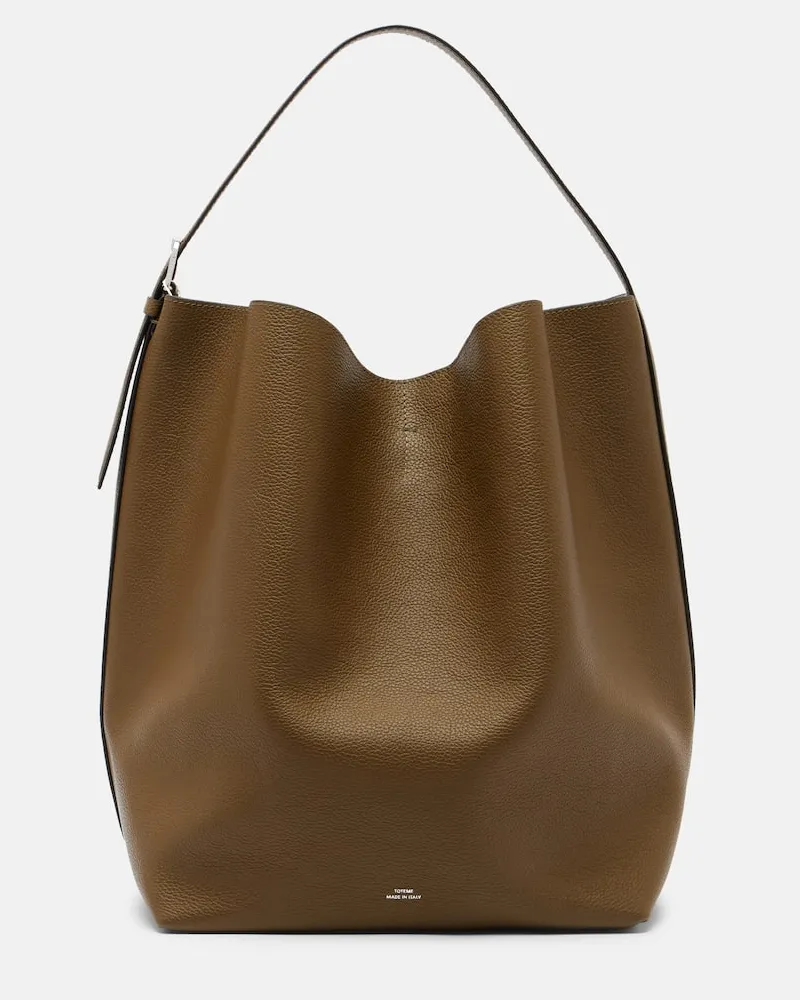 Totême Tote Bag Large aus Leder Grün