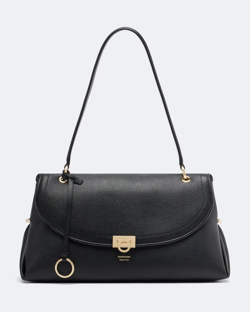Ferragamo Schultertasche Sophia Medium aus Leder Schwarz