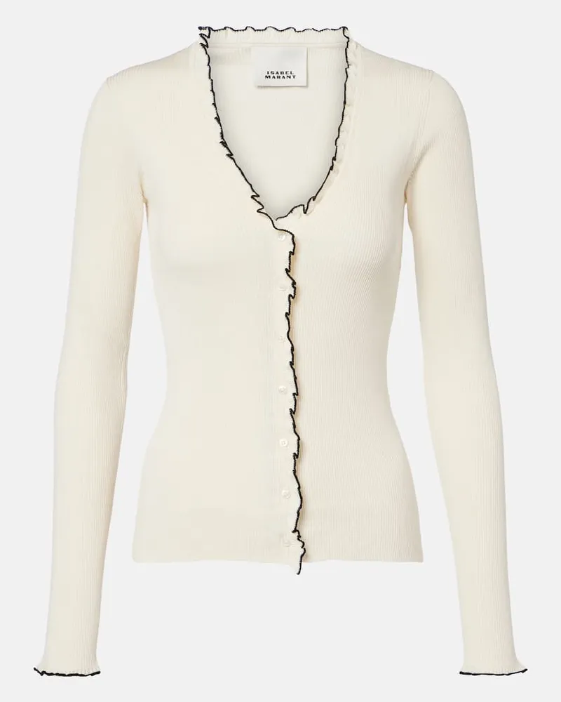 Isabel Marant Cardigan Izae aus Seide und Baumwolle Weiß