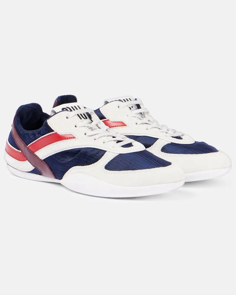 Miu Miu Sneakers Gymnasium mit Leder Weiß