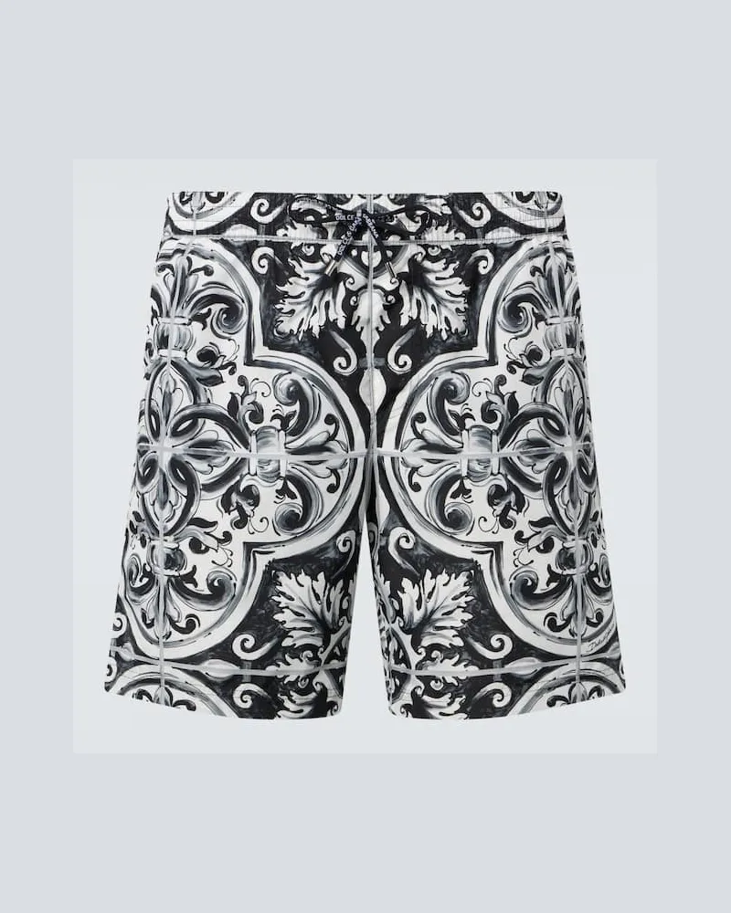 Dolce & Gabbana Badeshorts Majolica Schwarz