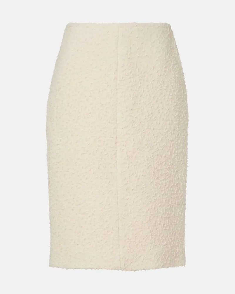 The Row Midirock Malva aus Lamawolle und Wolle Weiß