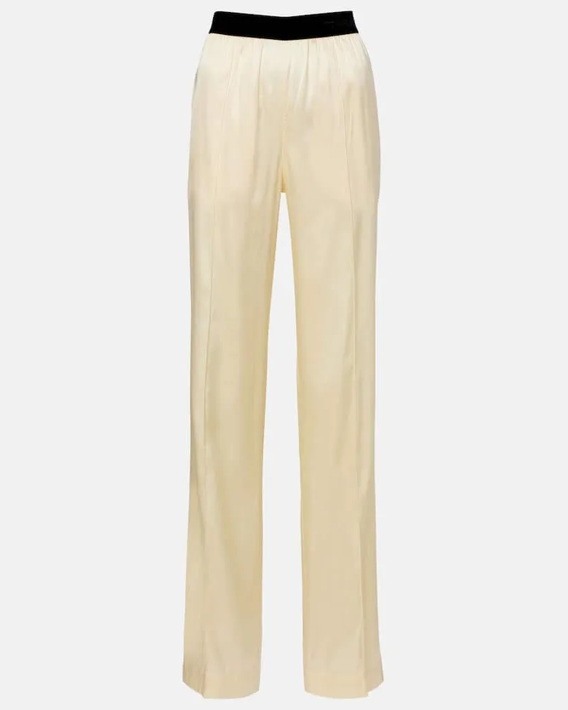 Tom Ford High-Rise-Hose aus einem Seidengemisch Gelb