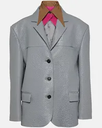 Prada Oversize-Lederjacke Grau