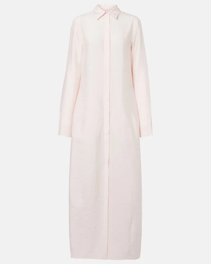 Totême Hemdblusenkleid aus einem Seidengemisch Rosa