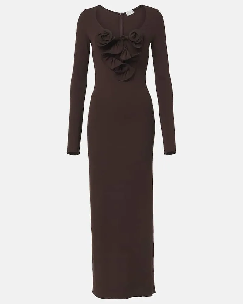Magda Butrym Maxikleid aus Jersey Braun