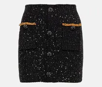 Minirock aus Bouclé mit Pailletten