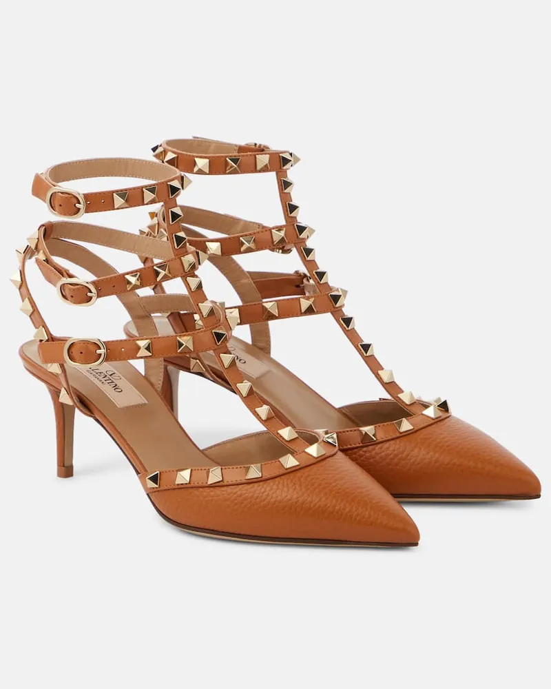 Valentino Garavani Pumps Rockstud 65 aus Leder Beige