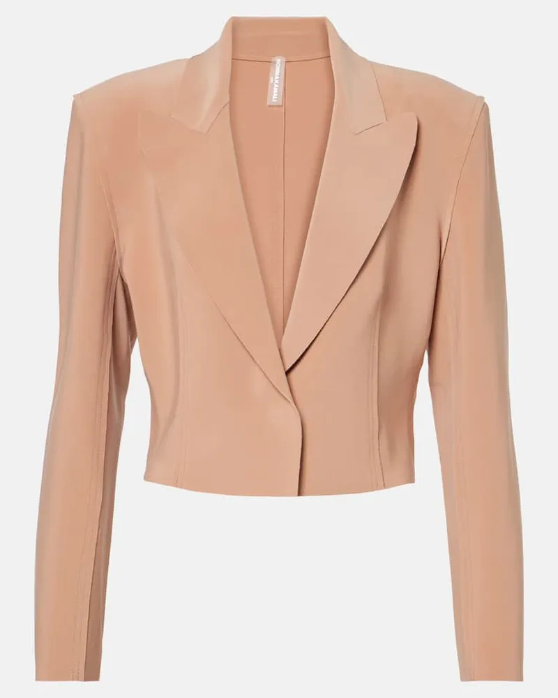 Norma Kamali Cropped-Blazer Braun