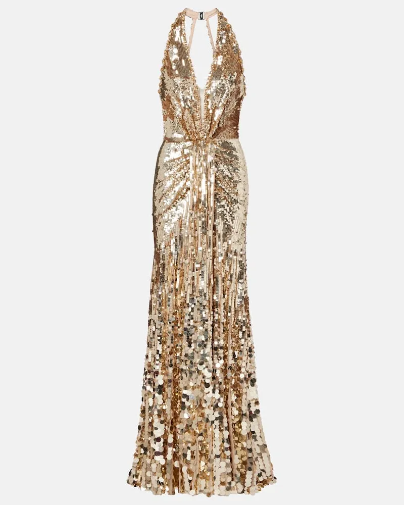 Jenny Packham Robe Mars mit Pailletten Gold