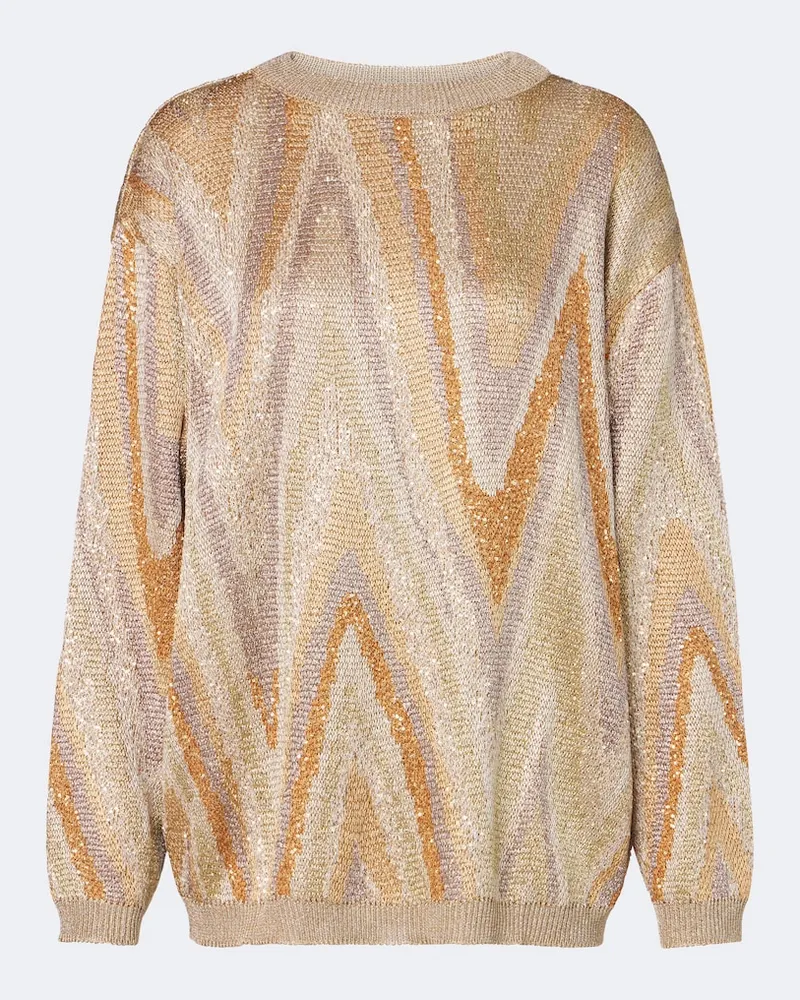 Missoni Pullover aus Häkelstrick mit Pailletten Multicolor