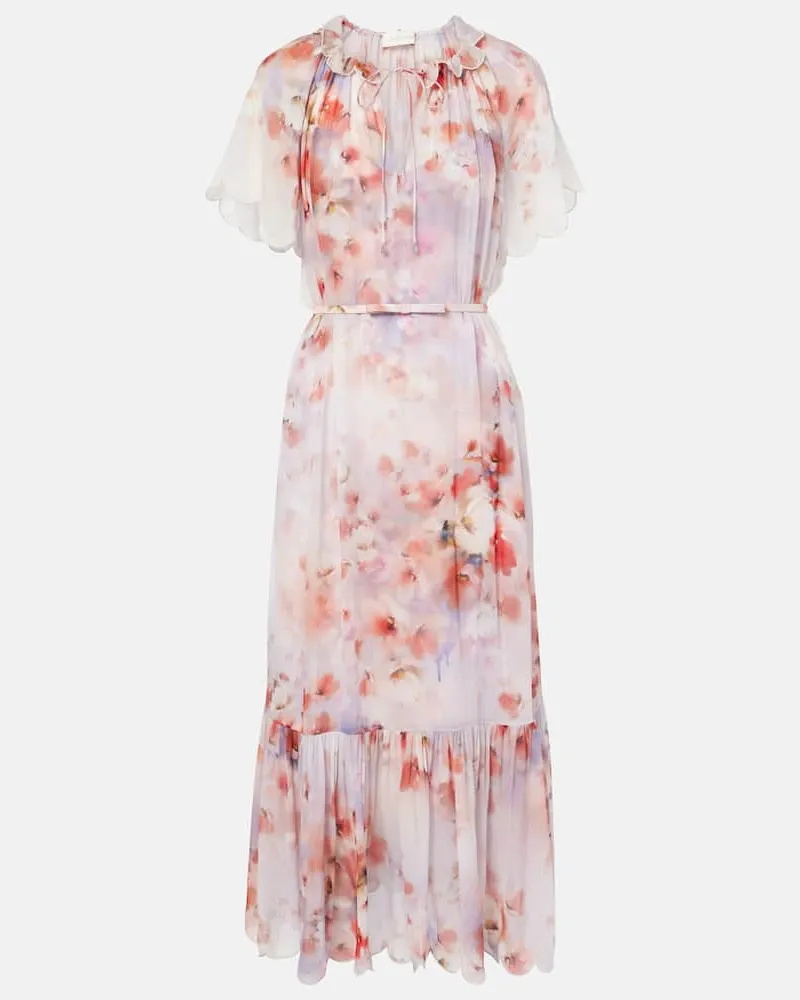 Zimmermann Bedrucktes Midikleid Crush Multicolor