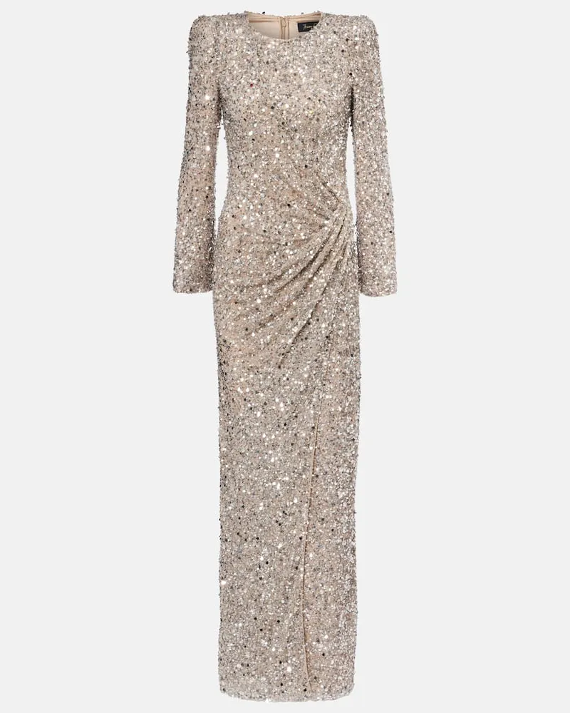 Jenny Packham Robe Marie mit Pailletten Beige
