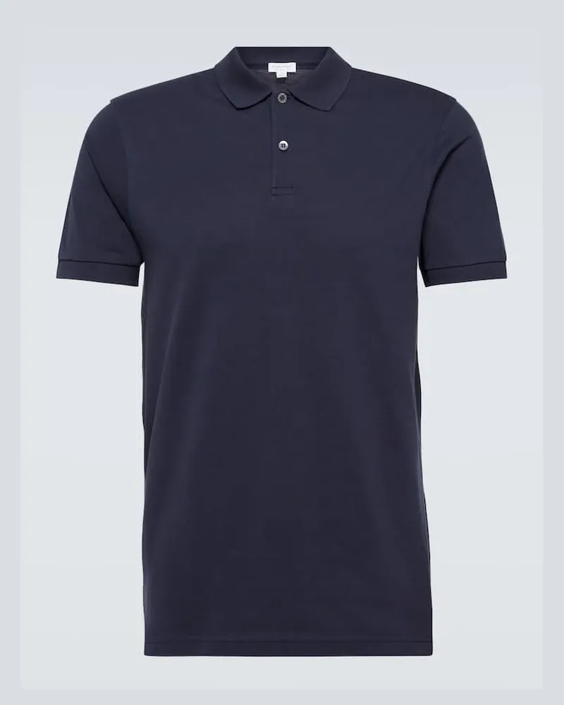 Sunspel Polohemd aus Baumwolle Blau