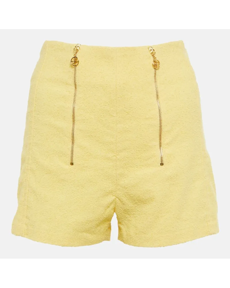 Patou High-Rise Shorts aus Tweed Gelb