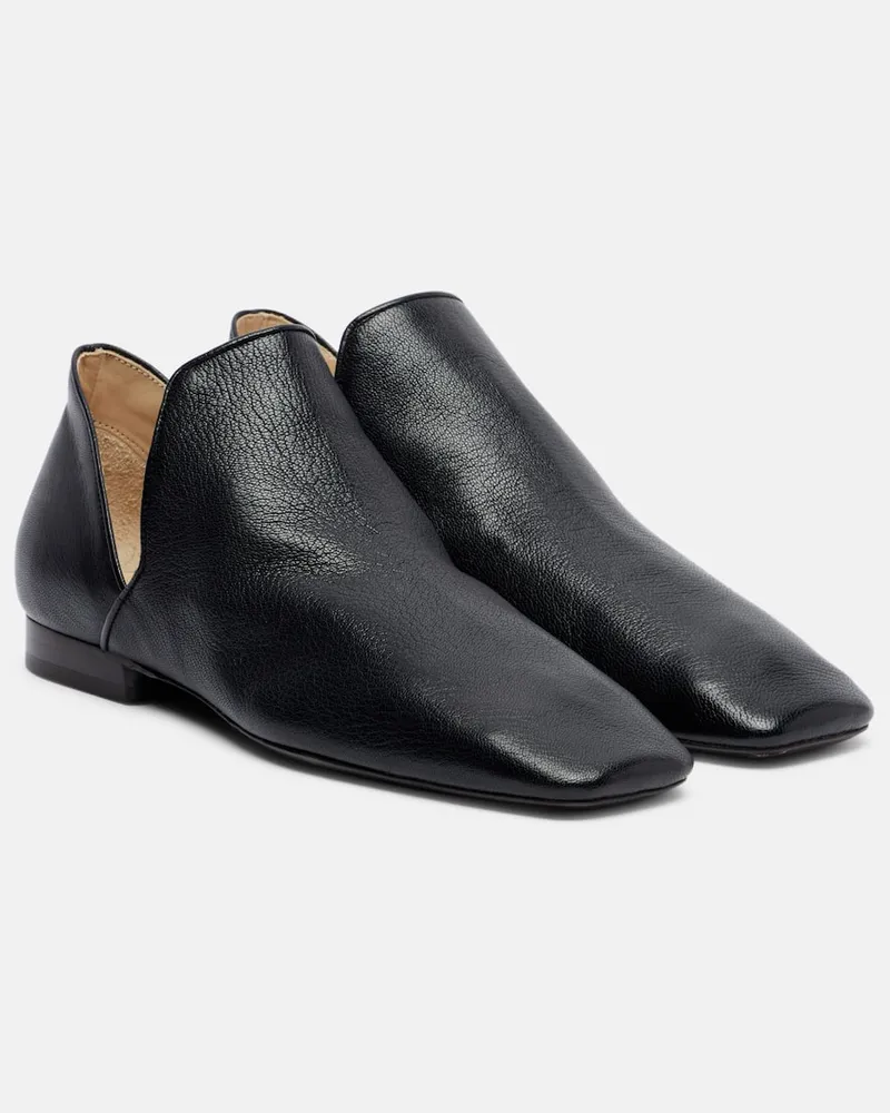 Christophe Lemaire Ankle Boots D'Orsay aus Leder Schwarz