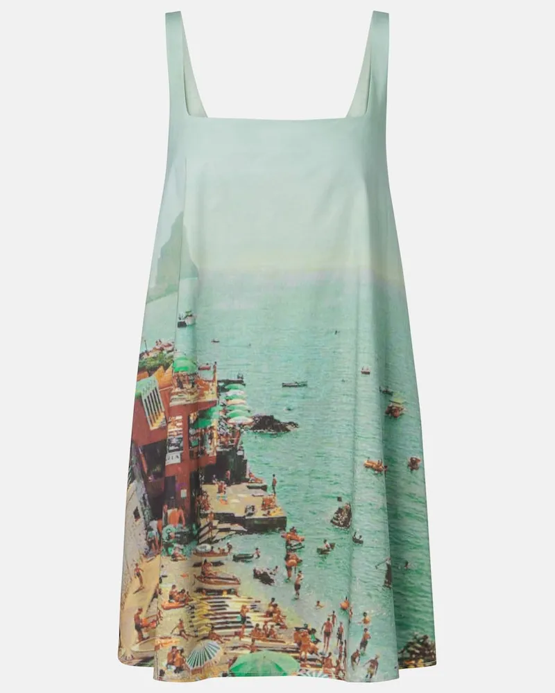 STAUD Minikleid Brio aus Baumwolle Grün