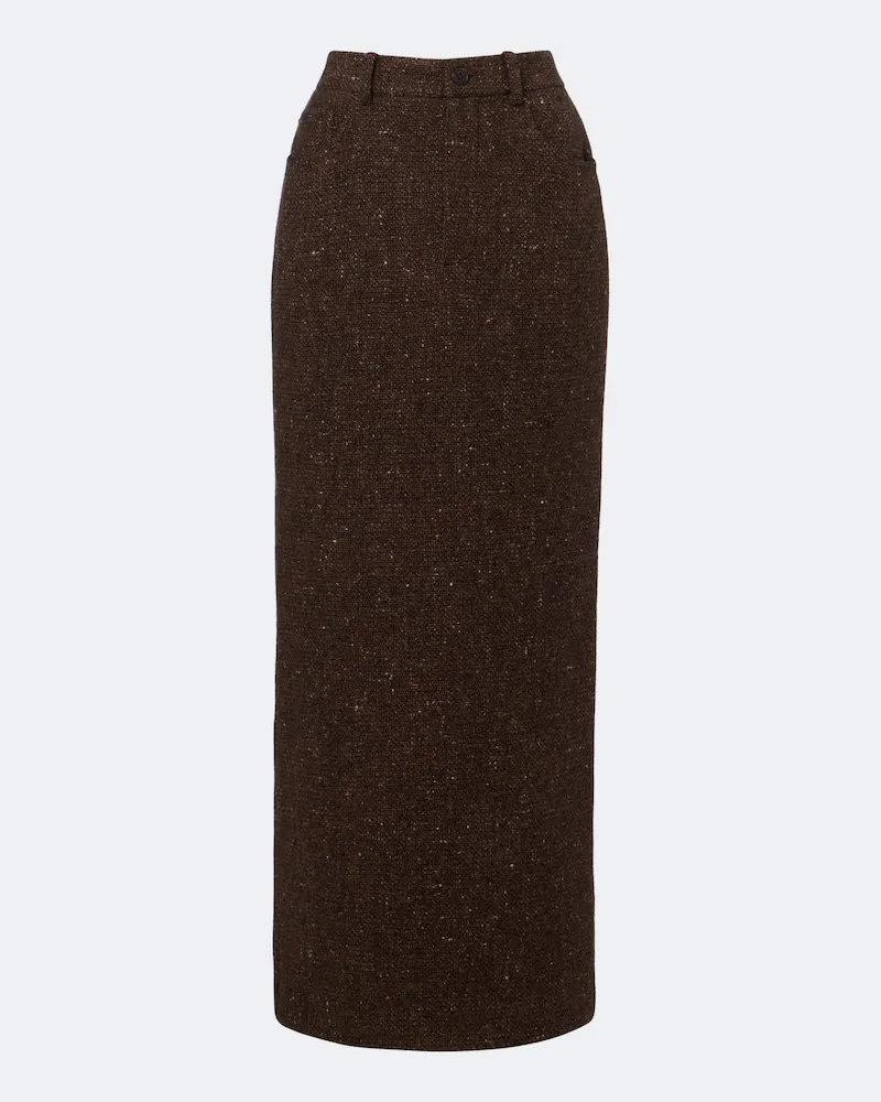Ralph Lauren Maxirock aus Tweed Braun