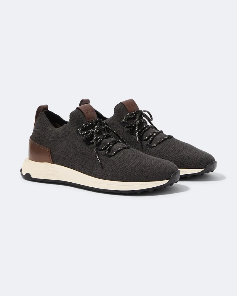 TOD'S Sneakers aus Strick mit Leder Grau