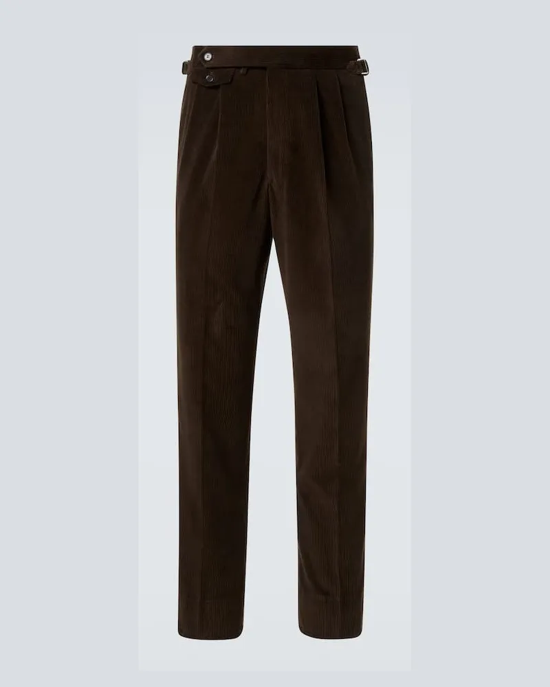 Dunhill Gerade Hose aus Cord Grün