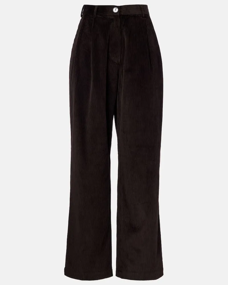 FRANKIE Shop Gerade Hose Norstrand aus Baumwoll-Cord Braun