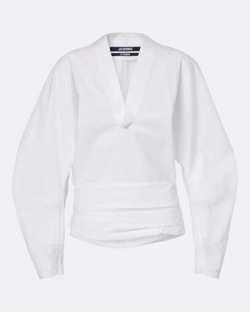 Jacquemus Bluse Colombe aus Baumwollpopeline Weiß