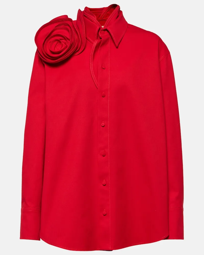 Valentino Garavani Oversize-Hemd aus Baumwolle Rot