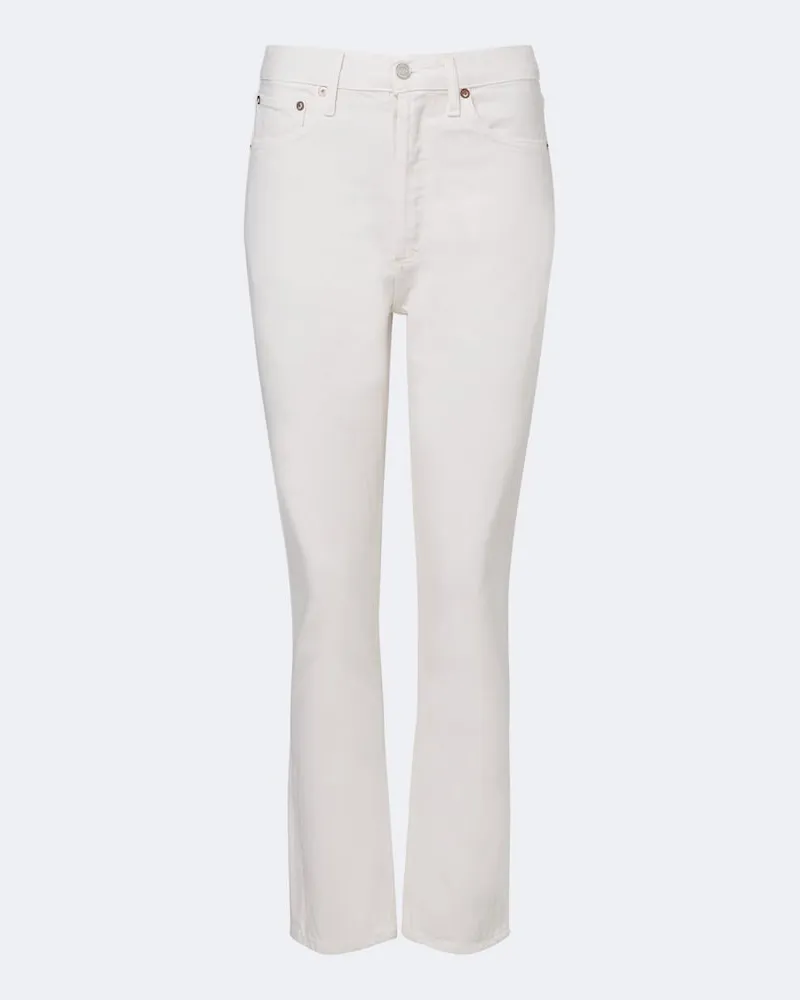 AGOLDE Cropped Straight Jeans Riley Weiß