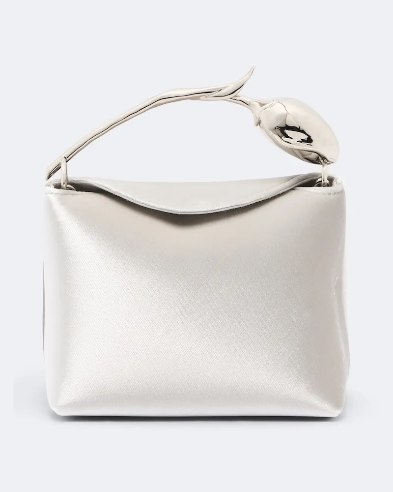 Erdem Henkeltasche Bloom Mini aus Samt Silber