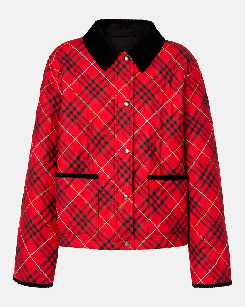 Burberry Jacke Burberry Check aus Baumwolle Rot