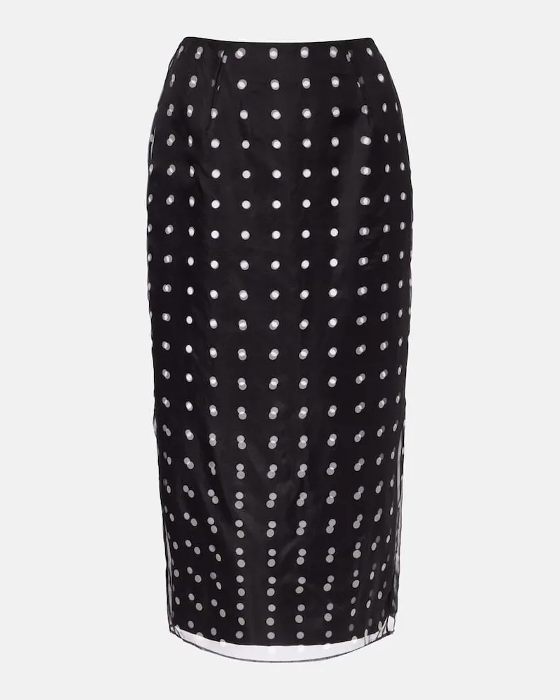 EMILIA WICKSTEAD Bleistiftrock Bethan aus Seiden-Taft Schwarz