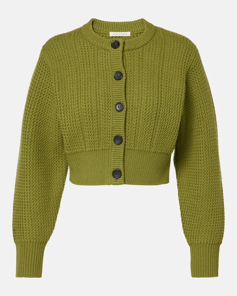 EMILIA WICKSTEAD Cropped-Cardigan Albert aus Wolle Grün
