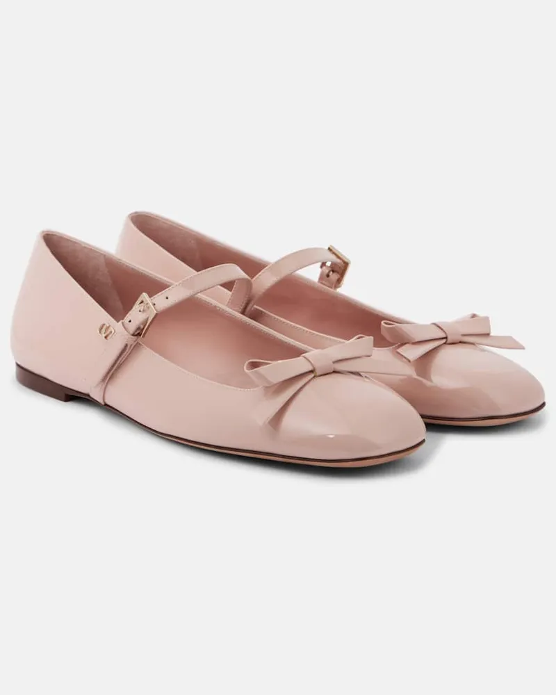 Valentino Garavani Mary-Jane-Ballerinas Romance Bow aus Lackleder Pink
