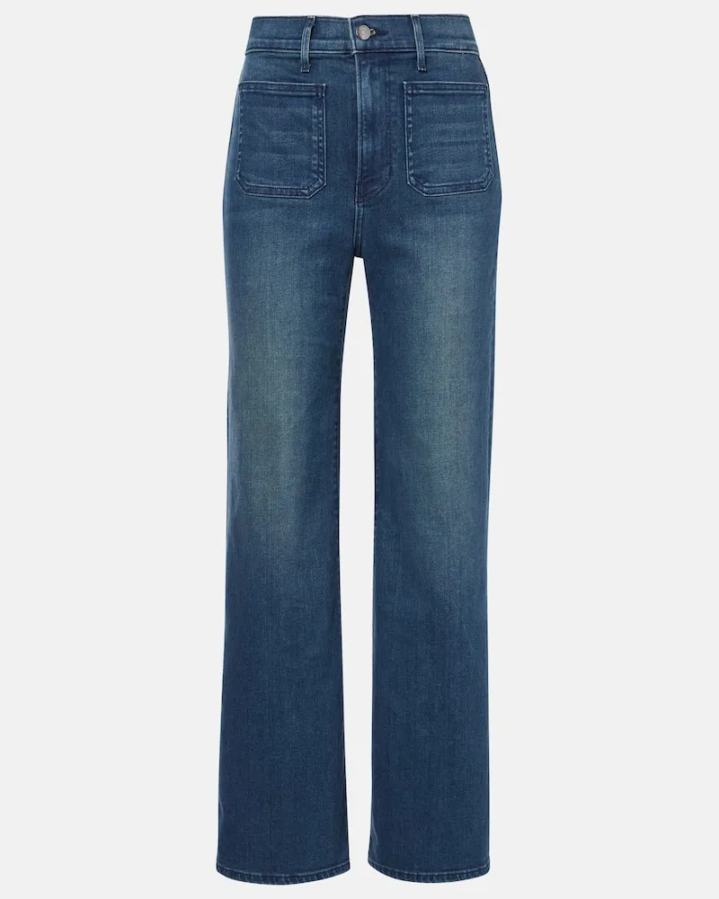 Veronica Beard High-Rise Flared Jeans Crosbie Blau
