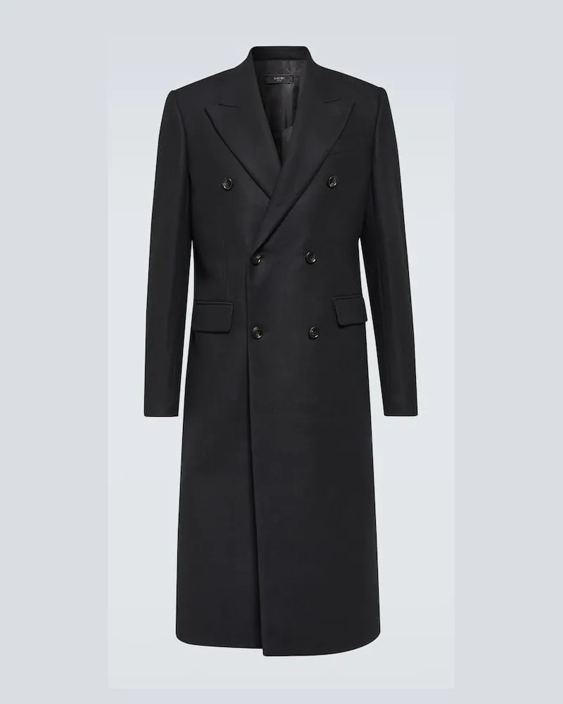 Amiri Mantel aus einem Wollgemisch Schwarz