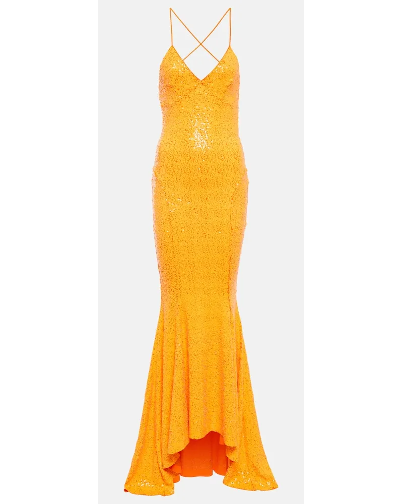 Norma Kamali Robe mit Pailletten Orange