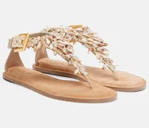 Verzierte Sandalen aus Veloursleder